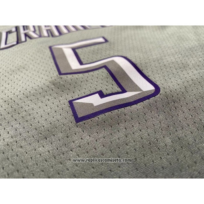 Camiseta Nino Sacramento Kings De'Aaron Fox #5 Ciudad 2022-23 Gris
